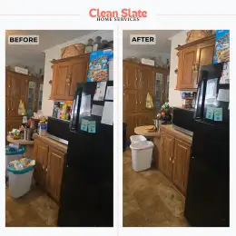 Bathtub and tile surround before and after cleaning