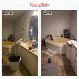 Bathtub detail before and after cleaning