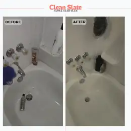 Bedroom floor and surfaces before and after cleaning
